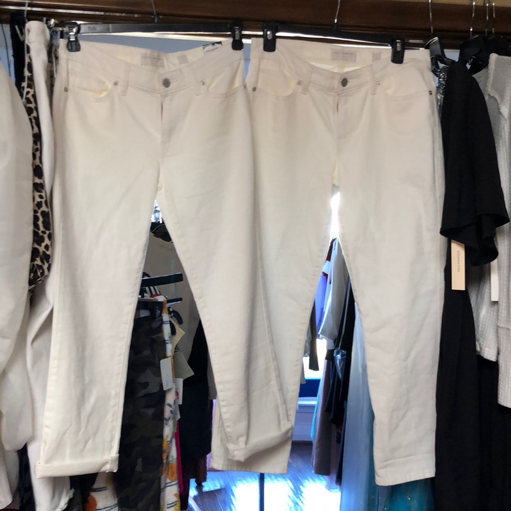 Lucky brand mid rise crop sweet white jeans